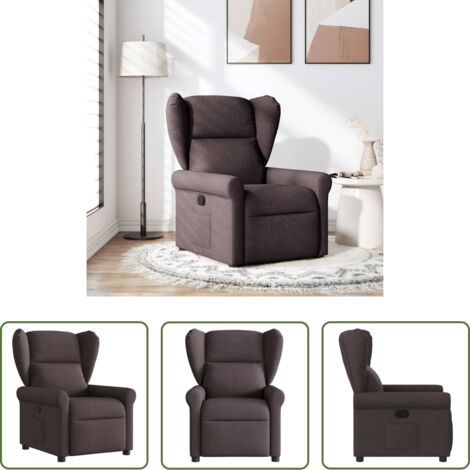 Asiento cómodo -  Sillón reclinable de tela marrón oscuro