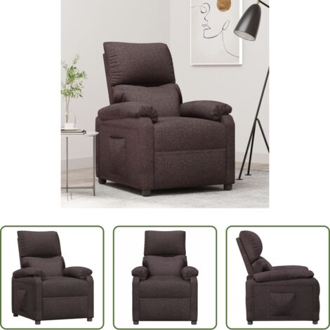 Asiento cómodo -  Sillón reclinable de tela marrón oscuro