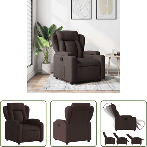 Asiento cómodo -  Sillón reclinable de tela marrón oscuro
