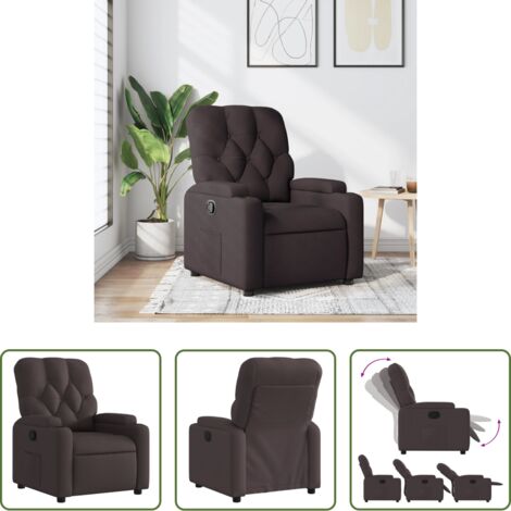 Asiento cómodo -  Sillón reclinable de tela marrón oscuro