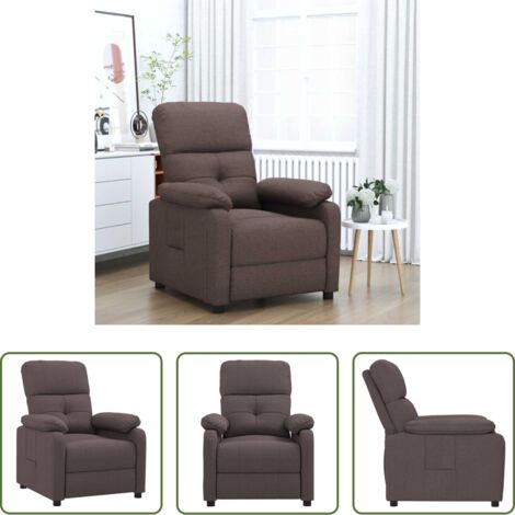 Asiento cómodo -  Sillón reclinable de tela marrón oscuro