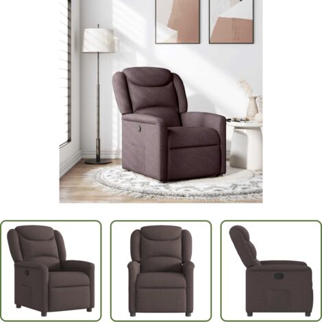 Asiento cómodo -  Sillón reclinable de tela marrón oscuro