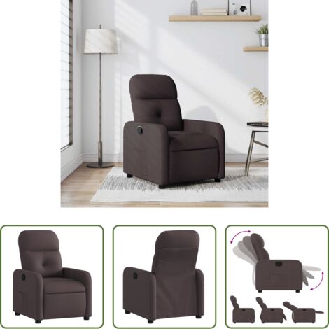 Asiento cómodo -  Sillón reclinable de tela marrón oscuro