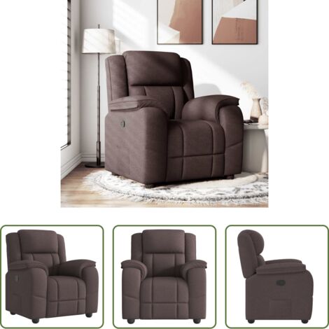 Asiento cómodo -  Sillón reclinable de tela marrón oscuro
