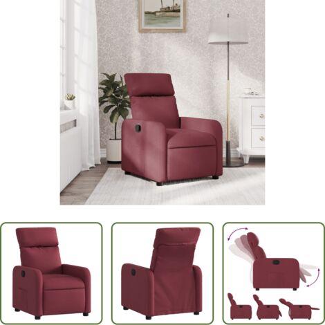 Asiento cómodo -  Sillón reclinable de tela rojo tinto