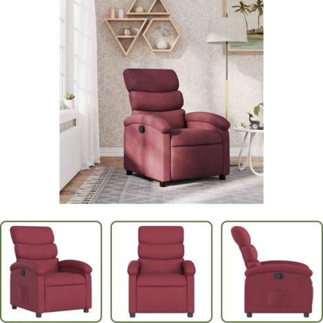 Asiento cómodo -  Sillón reclinable de tela rojo tinto