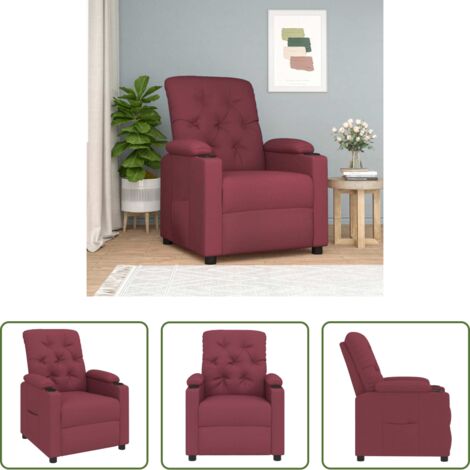 Asiento cómodo -  Sillón reclinable de tela rojo tinto