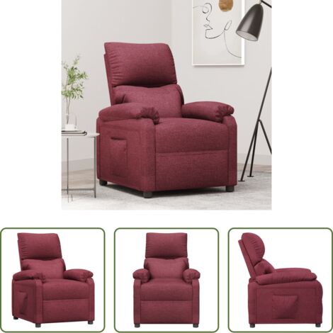 Asiento cómodo -  Sillón reclinable de tela rojo tinto