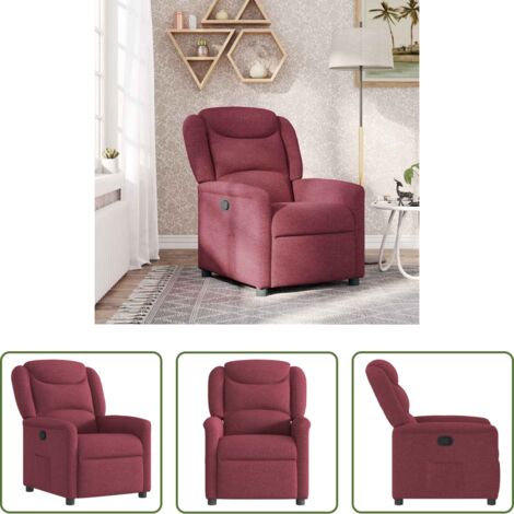 Asiento cómodo -  Sillón reclinable de tela rojo tinto