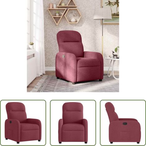 Asiento cómodo -  Sillón reclinable de tela rojo tinto
