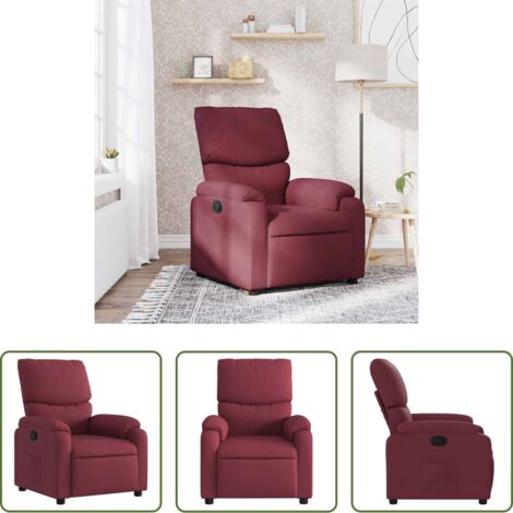 Asiento cómodo -  Sillón reclinable de tela rojo tinto