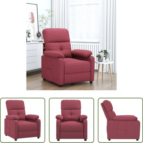 Asiento cómodo -  Sillón reclinable de tela rojo tinto