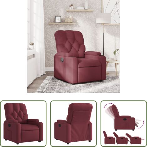 Asiento cómodo -  Sillón reclinable de tela rojo tinto