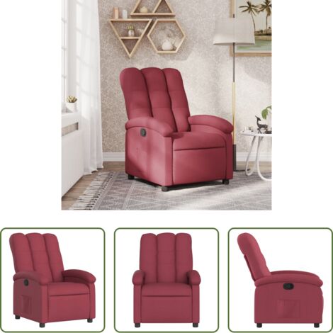 Asiento cómodo -  Sillón reclinable de tela rojo tinto