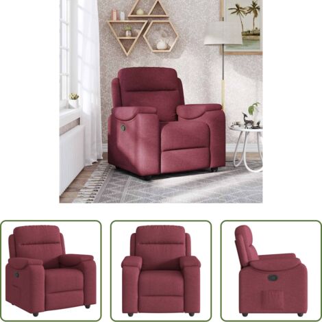 Asiento cómodo -  Sillón reclinable de tela rojo tinto