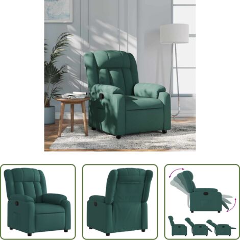 Asiento cómodo -  Sillón reclinable de tela verde oscuro
