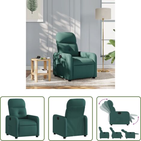 Asiento cómodo -  Sillón reclinable de tela verde oscuro