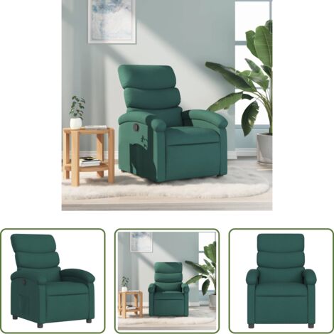 Asiento cómodo -  Sillón reclinable de tela verde oscuro