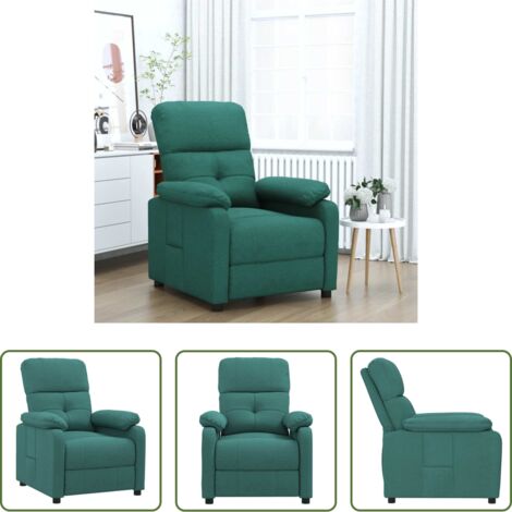 Asiento cómodo -  Sillón reclinable de tela verde oscuro