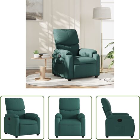 Asiento cómodo -  Sillón reclinable de tela verde oscuro