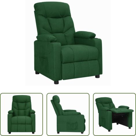 Asiento cómodo -  Sillón reclinable de tela verde oscuro