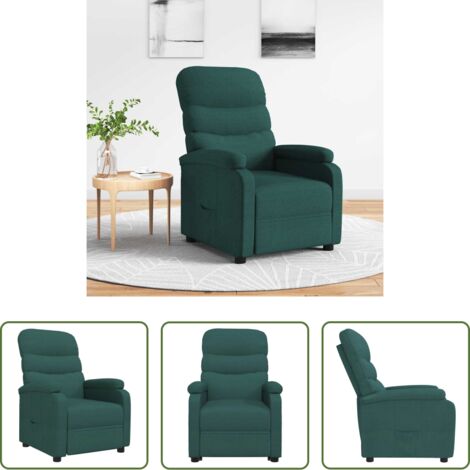 Asiento cómodo -  Sillón reclinable de tela verde oscuro