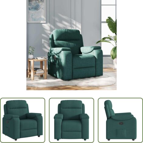 Asiento cómodo -  Sillón reclinable de tela verde oscuro