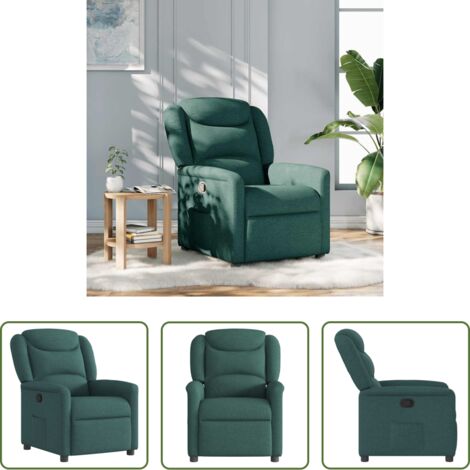 Asiento cómodo -  Sillón reclinable de tela verde oscuro