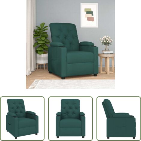Asiento cómodo -  Sillón reclinable de tela verde oscuro