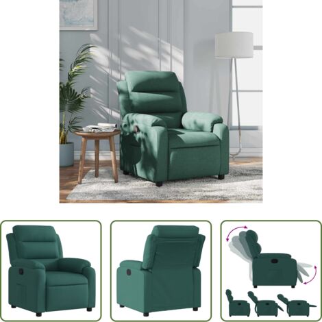 Asiento cómodo -  Sillón reclinable de tela verde oscuro