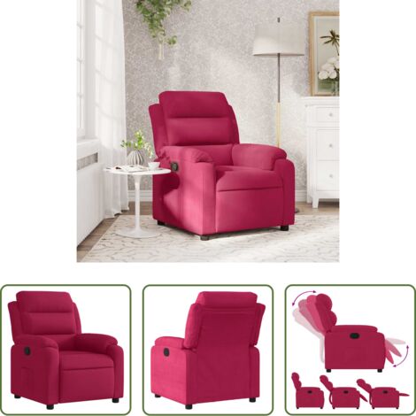Asiento cómodo -  Sillón reclinable de terciopelo rojo tinto
