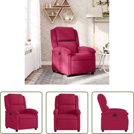 Asiento cómodo -  Sillón reclinable de terciopelo rojo tinto