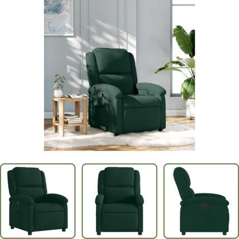Asiento cómodo -  Sillón reclinable de terciopelo verde oscuro