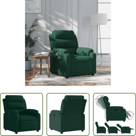 Asiento cómodo -  Sillón reclinable de terciopelo verde oscuro