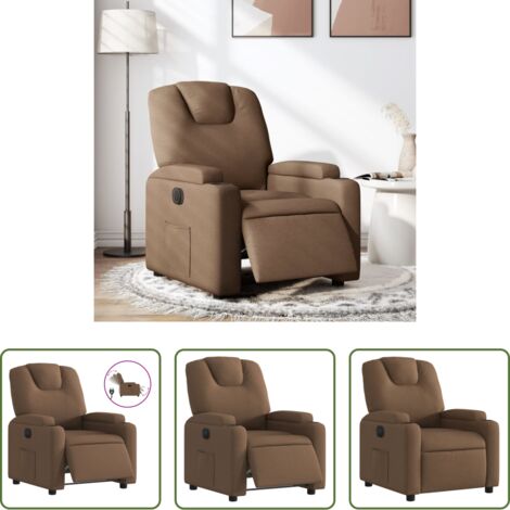 Asiento cómodo -  Sillón reclinable eléctrico de tela marrón