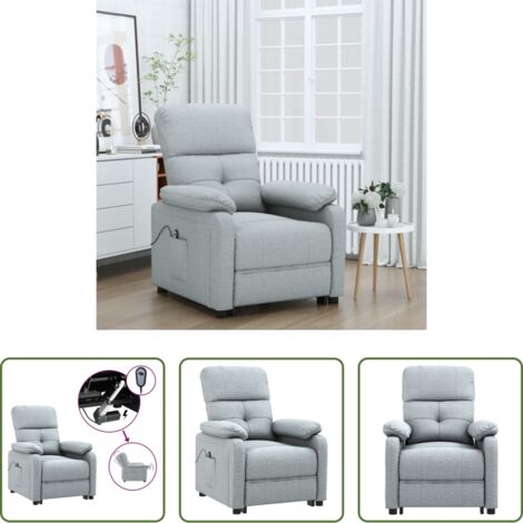 Asiento cómodo -  Sillón reclinable eléctrico tela gris claro