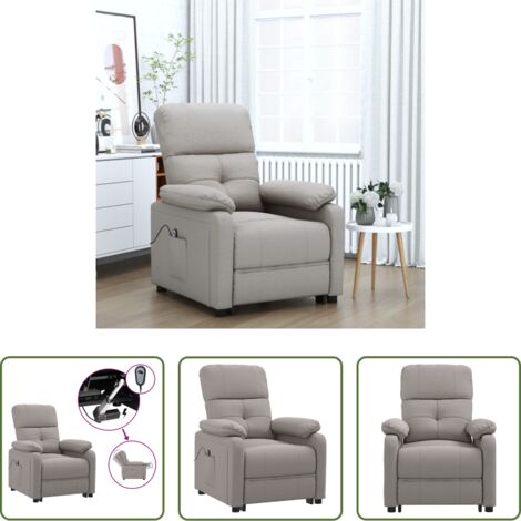 Asiento cómodo -  Sillón reclinable eléctrico tela gris taupé