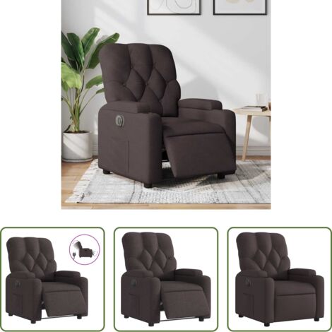 Asiento cómodo -  Sillón reclinable eléctrico tela marrón oscuro