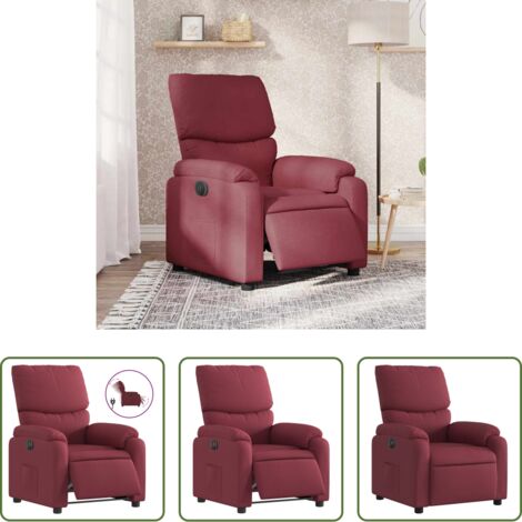 Asiento cómodo -  Sillón reclinable eléctrico tela rojo tinto