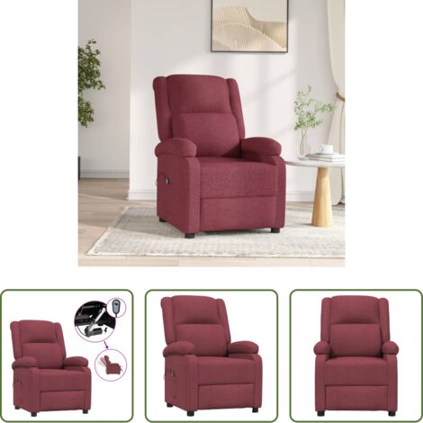 Asiento cómodo -  Sillón reclinable eléctrico tela rojo tinto