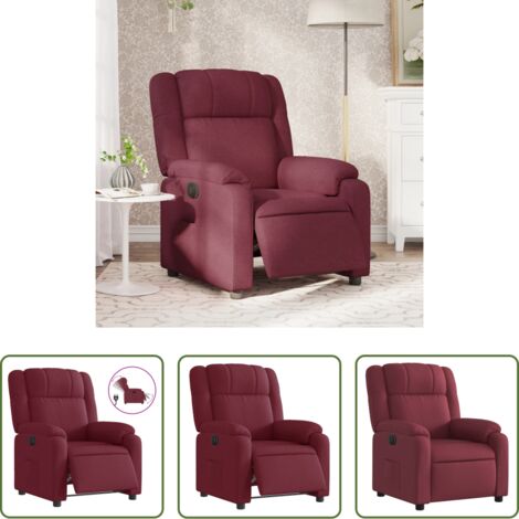 Asiento cómodo -  Sillón reclinable eléctrico tela rojo tinto