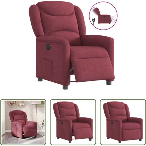Asiento cómodo -  Sillón reclinable eléctrico tela rojo tinto
