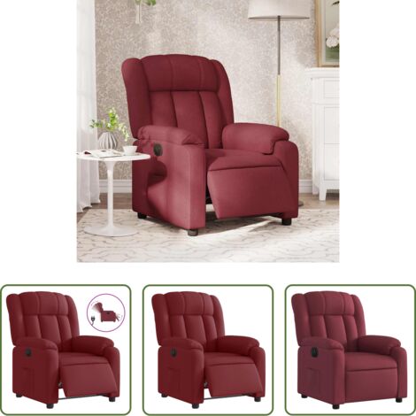 Asiento cómodo -  Sillón reclinable eléctrico tela rojo tinto