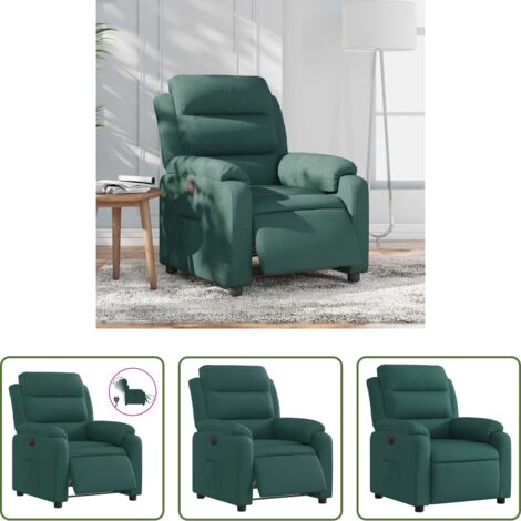 Asiento cómodo -  Sillón reclinable eléctrico tela verde oscuro