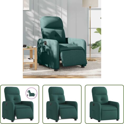 Asiento cómodo -  Sillón reclinable eléctrico tela verde oscuro