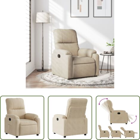 Asiento cómodo -  Sillón reclinable tela de microfibra color crema