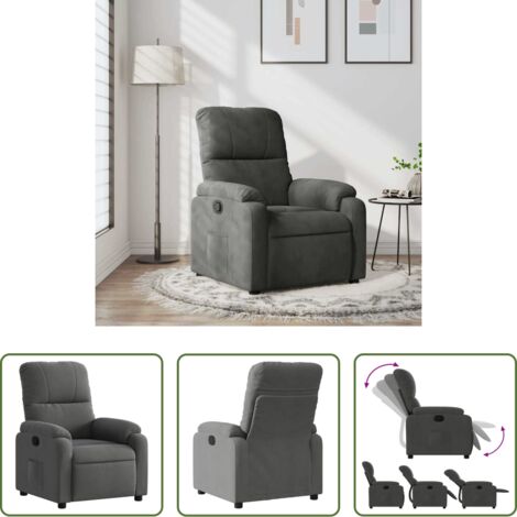 Asiento cómodo -  Sillón reclinable tela de microfibra gris oscuro