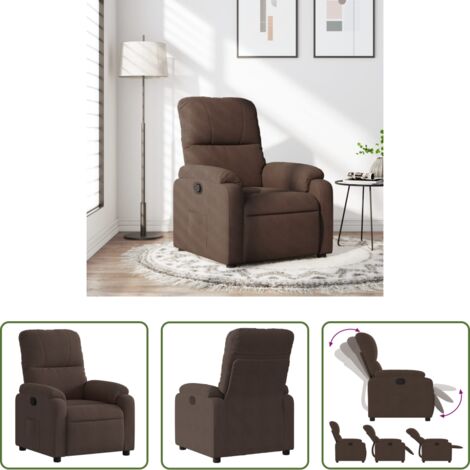 Asiento cómodo -  Sillón reclinable tela de microfibra marrón