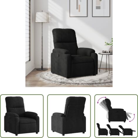 Asiento cómodo -  Sillón reclinable tela de microfibra negro