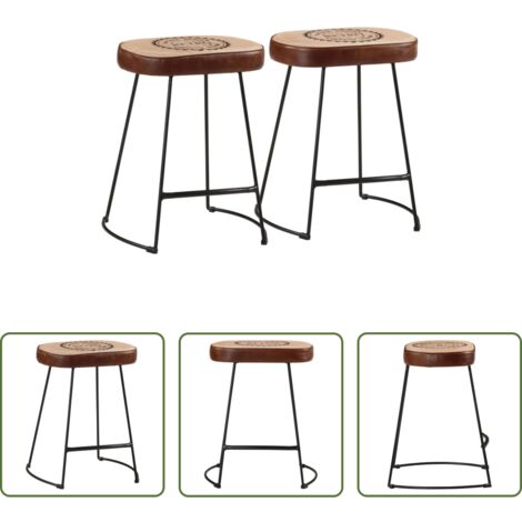 Asiento cómodo -  Taburetes de bar 2 uds marrón oscuro 40x29,5x53 cm